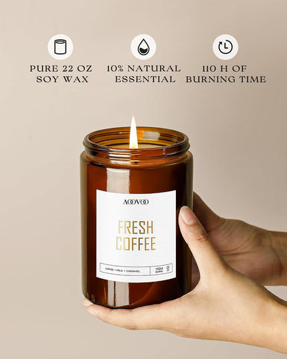 AOOVOO Coconut Vanilla Candles - 9 oz Scented Candles, Aromatherapy Candle, Soy Candle for Home Scented
