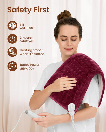 RENPHO Electric Heating Pad for Back with 10 Heat Levels
