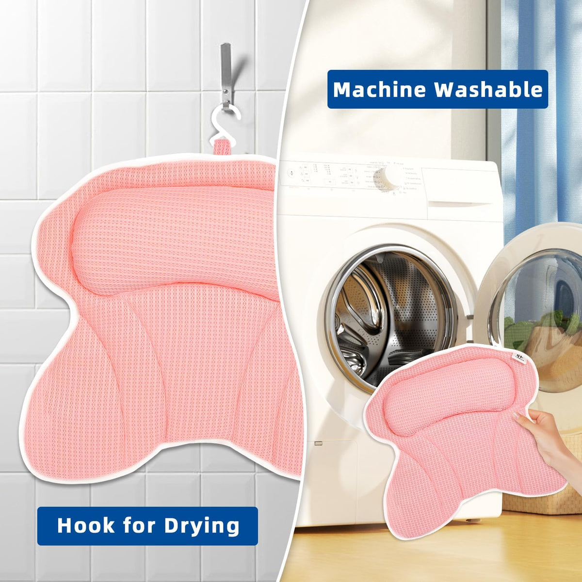 Bath Pillow, Bath Pillows for Tub Neck and Back Support