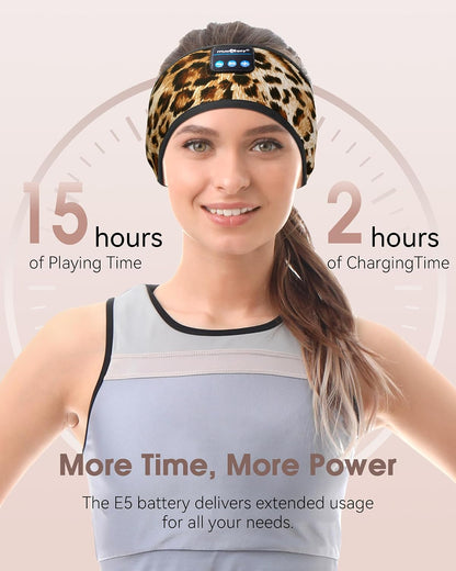 MUSICOZY Sleep Headphones Bluetooth 5.4 Headband, Sports Wireless Earphones Sweat Resistant Earbuds Sleeping Headphone with Ultra-Thin HD Stereo Speaker for Workout Running Cool Gadgets Unique Gifts