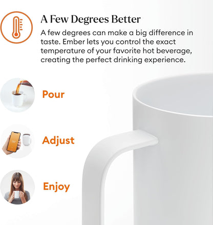 Ember Temperature Control Smart Mug 2, 14 Oz, App-Controlled Heated Coffee Mug with 80 Min Battery Life and Improved Design, Black