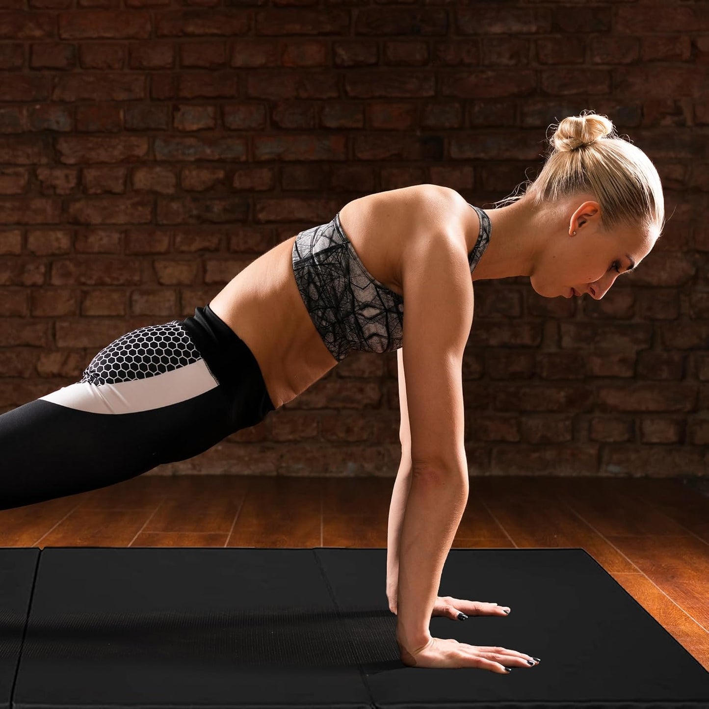 BalanceFrom 6x2 Feet 3-Panel Folding Gymnastics Mat – 2-Inch Thick Pad with Vinyl Surface and Carrying Handles for Tumbling, Yoga, Pilates, Home Workouts, and Martial Arts