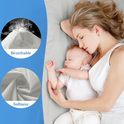 2 Pack Twin Size Premium Waterproof Mattress Protector, Soft Breathable Mattress Pad, Noiseless Waterproof Bed Cover - Stretch to 21" Fitted Deep Pocket Mattress Protection