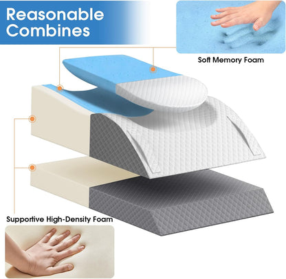 TranquilRelax Elevation Pillows for Leg After Surgery, Memory Foam Adjustable Wedge Pillow for Injury or Rest, Ankle Pillow for Sleeping Blood Circulation, Grey/Single Leg