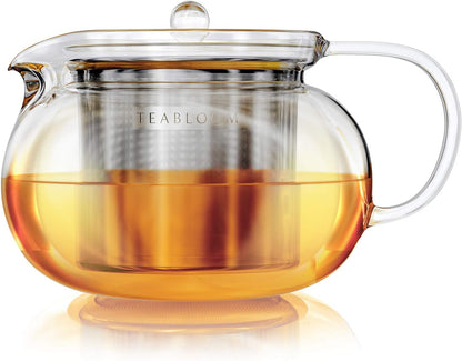 Teabloom Kyoto 2-in-1 Tea Kettle and Tea Maker – Glass Teapot with Removable Loose Tea Infuser – Tea Connoisseur's Choice