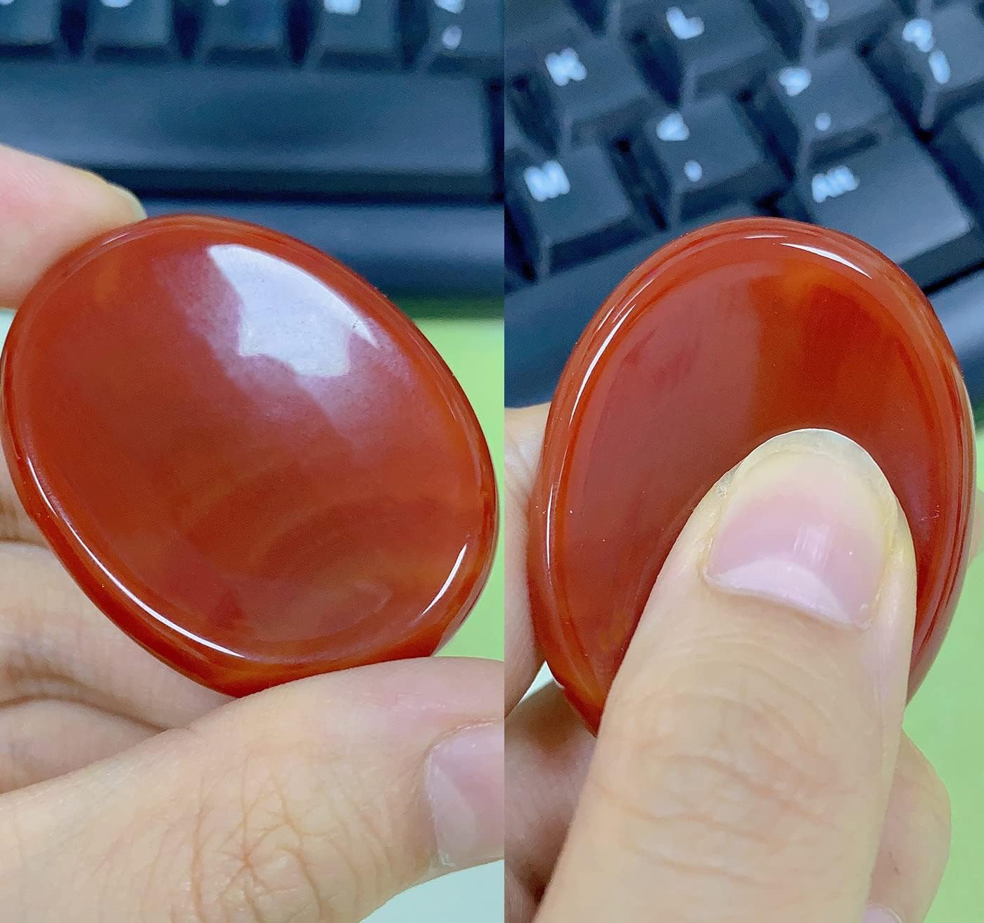 2PCS Worry Stone for Anxiety Tigers Eye Amethyst Healing Crystals Hand Thumb Stones Pocket Gemstones Meditation Accessories Oval Crystal Natural Relax Palm Stone Anxiety Relief Items Stocking Stuffers