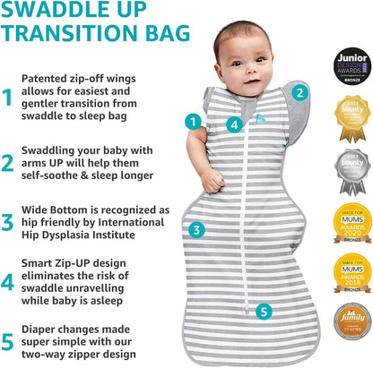 Love to Dream Swaddle UP, Baby Sleep Sack, Self-Soothing Swaddles for Newborns, Get Longer Sleep, Secure Fit Helps Calm Startle Reflex, New Born Essentials for Baby, 1.0 TOG, 13-19 lbs, Deep Olive