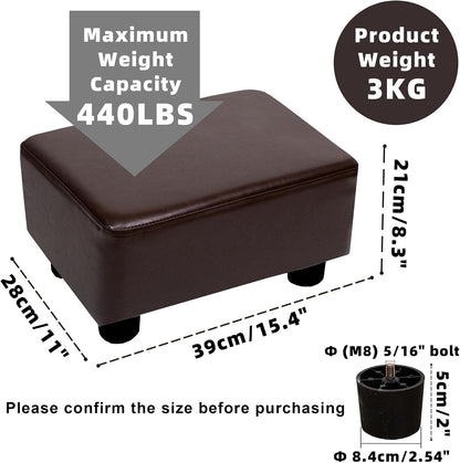 CAROLMADE Small Foot Stool Ottoman Footstool with Legs Under Desk Footrest for Living Room Bedroom and Office,Linen-Grey