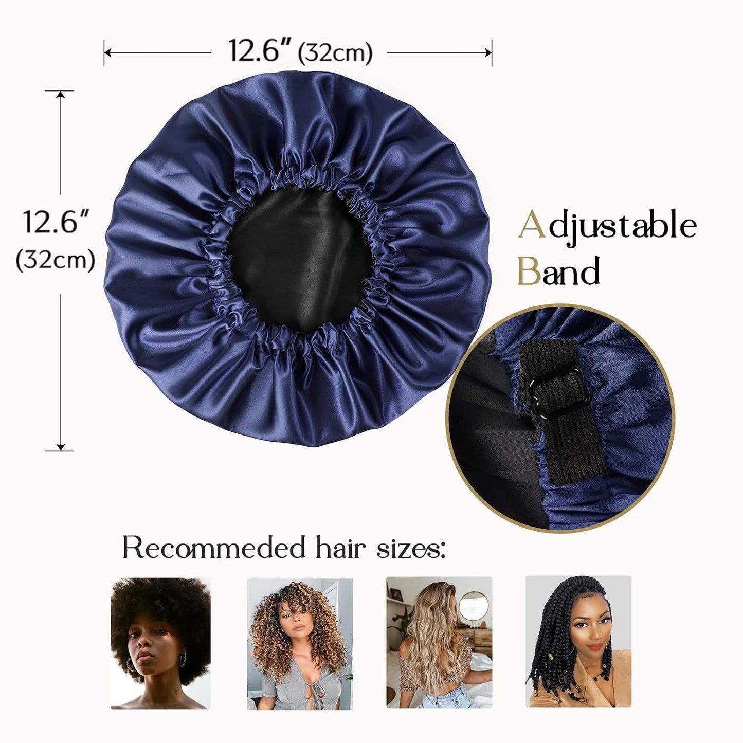 YANIBEST Adjustable Satin Bonnet Double Layer Hair Bonnet for Sleeping Bonnets for Women Hats Curly Natural Hair, Blush Pink
