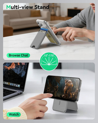 TWZKG for MagSafe Wallet, Works with Apple Find My,5 Card Holder with Stand