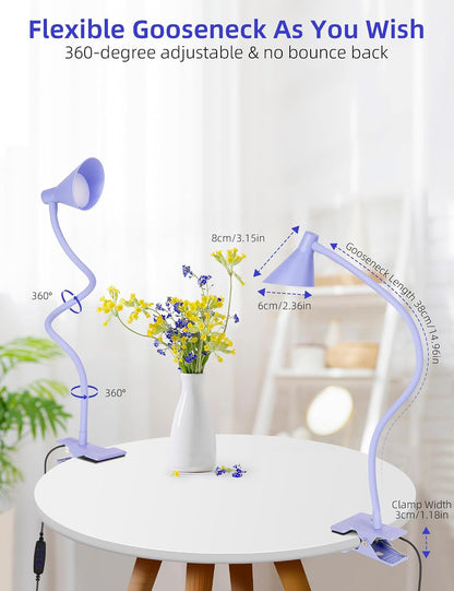 LiFMIRA Clip on Light USB Reading Light 3 Color Modes 10 Brightness Levels Eye Care Clamp Light Flexible Gooseneck Dimmable Reading Lamp Clip on Lamp for Bed Headboard Desk Bedside Dorm (Black)