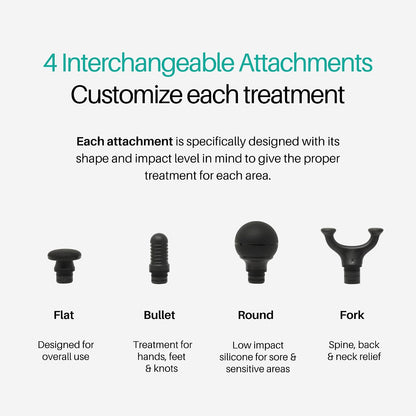 Ekrin Athletics Bantam Mini Massage Gun - Compact Deep Tissue Muscle Massager with Adjustable Speeds & 4 Attachments - Long Battery Life, Lightweight, Travel Friendly