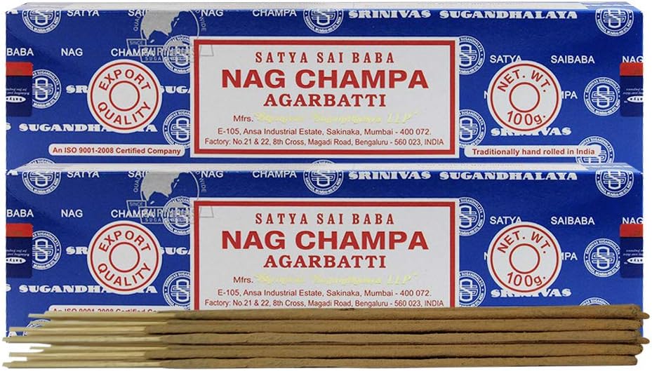 TRUMIRI Incense Stick Holder Bundle with Satya Sai Baba Nagchampa 250g Bulk Incense Sticks Nag Champa Agarbatti - Pack of 1 (Approx 250 Insence-Sticks)