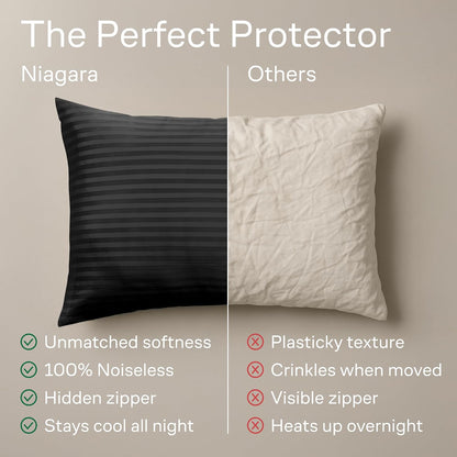 Ultra Soft Pillow Protectors with Zipper Standard Size - Set of 8 Breathable Pillow Covers - 100% Protection Against Stains, Dust & Dirt - Machine Washable (White)
