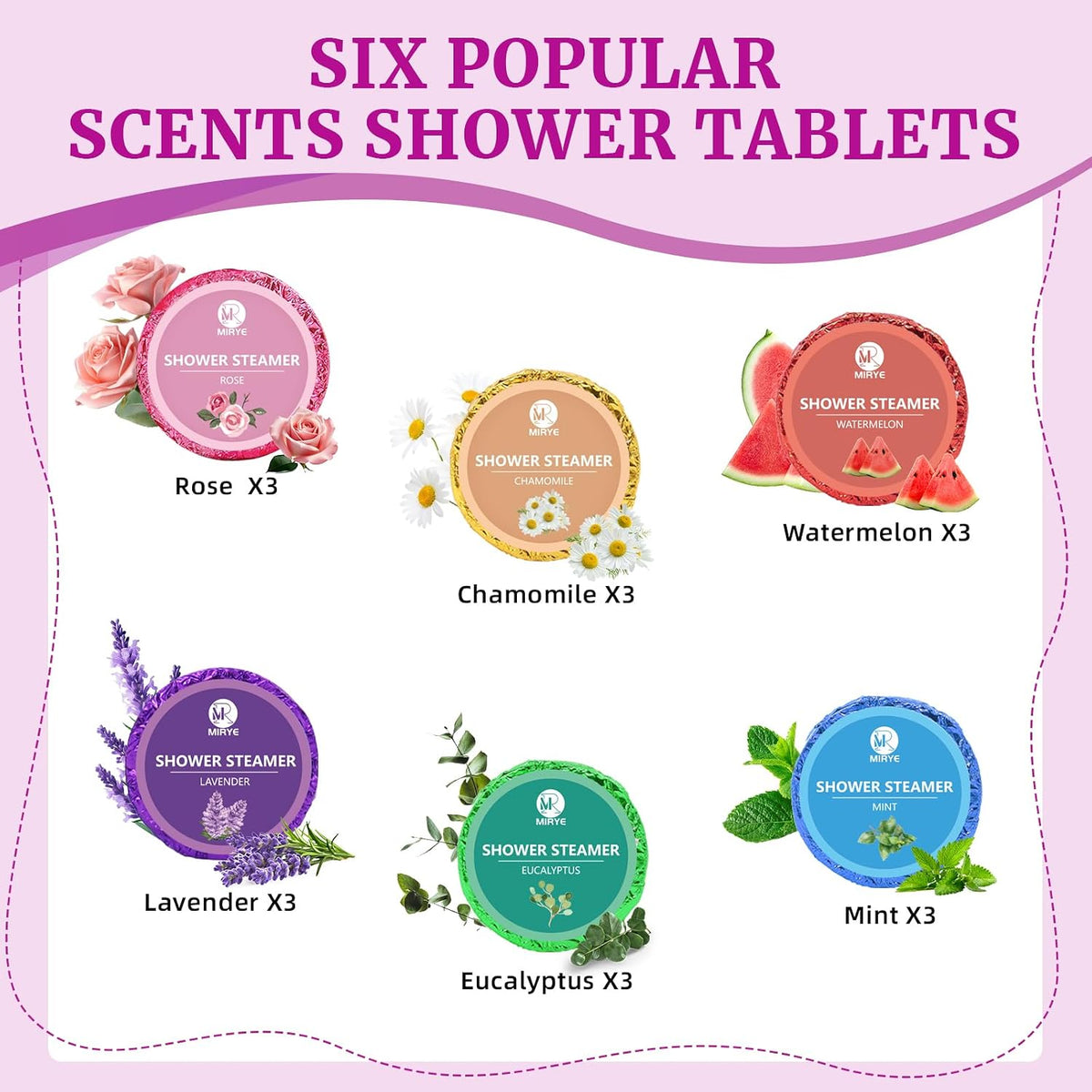 18-Pack Shower Steamers Aromatherapy, Self Care Birthday Gifts for Women Men, 6 Scented Organic Shower Bombs with Natural Essential Oils Relaxation Home SPA, Travel Essentials, Appreciation Gifts