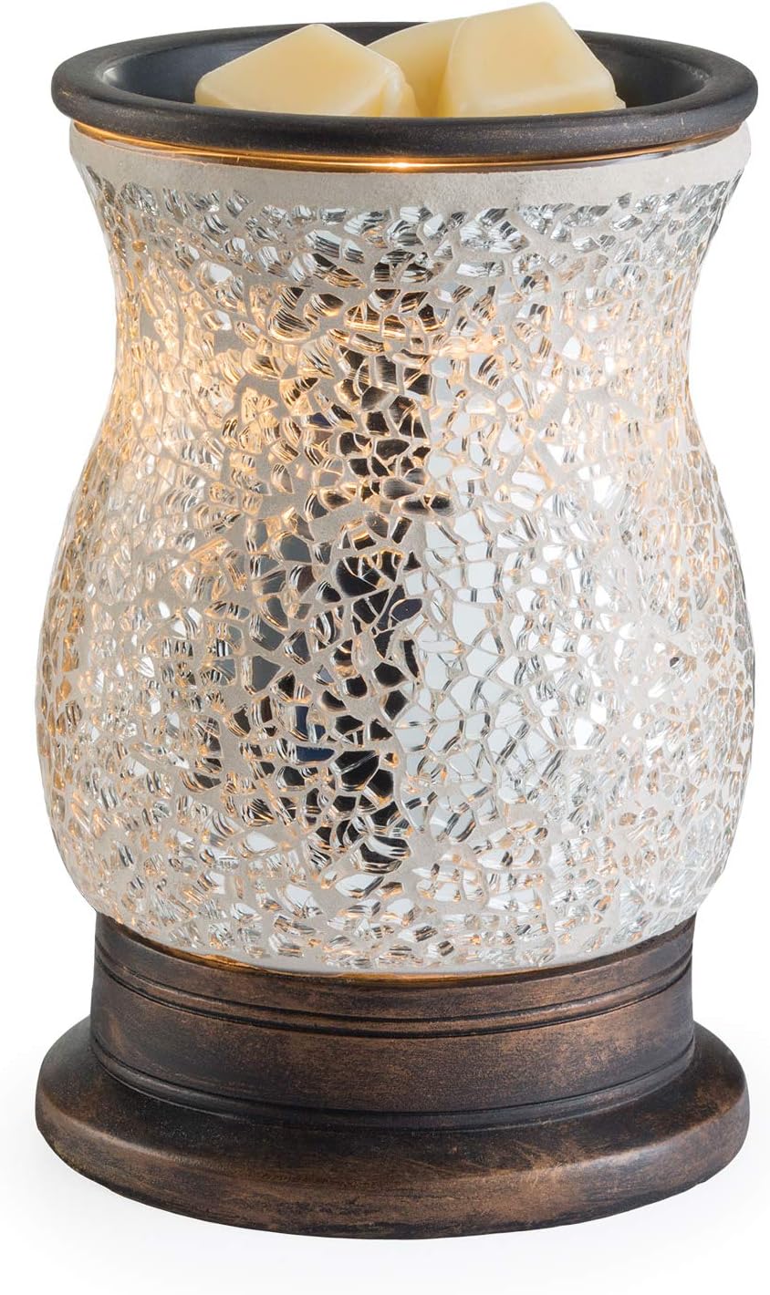 Candle Warmers ETC. Illumination Fragrance Warmer- Light-Up Warmer for Warming Scented Candle Wax Melts and Tarts or to Freshen Room, White Harmony