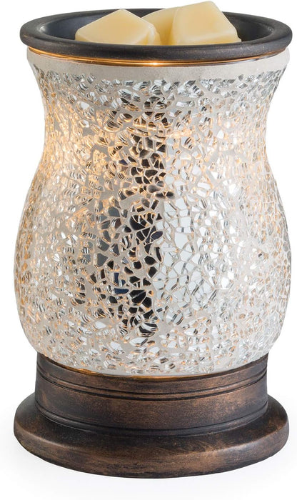 Candle Warmers ETC. Illumination Fragrance Warmer- Light-Up Warmer for Warming Scented Candle Wax Melts and Tarts or to Freshen Room, White Harmony