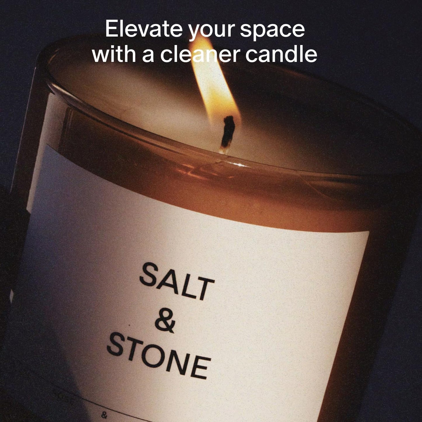 Salt & Stone Scented Candle for Women & Men | Coconut & Soy Blend Wax | Hand-Poured, Aromatic & Fragrant | 100% Cotton Wick | Long-Lasting 50 Hour Burn Time | Santal & Vetiver 8.5 oz