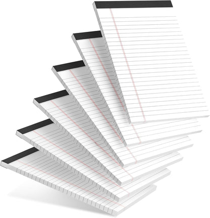 5pcs Small Note Pads 5x8 Notebook College Ruled Legal Pads Color Notepads 5 Pack Study Back Writing Pads 5 x 8 Perforated Narrow Ruled Pads of Paper for School & Office Supplies 30 Sheets/Pack