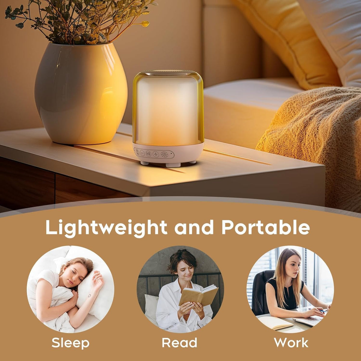 Light Therapy Lamp for Anxiety Relief, Designed for Photosensitivity, Migraine and Insomnia, Soft Light Paired with Soothing Music to Aid Sleep and Emotional Regulation