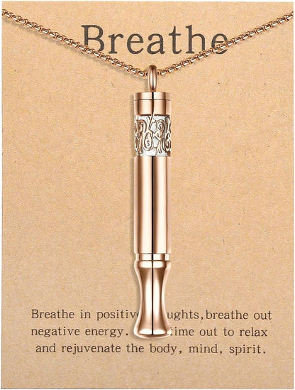 Quit Smoking Aid Necklace Stainless Steel Aromatherapy Diffuser (Rainbow)