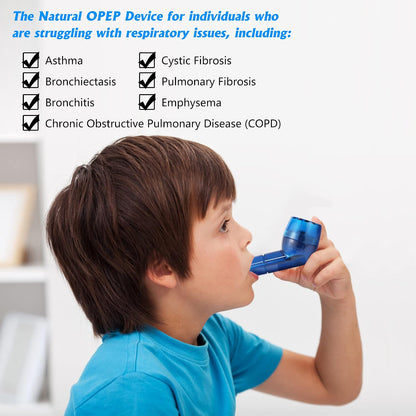 MILLSTEPS Breathing Exercise Device for Lungs,Flutter Valve,Expiratory Breathing Exerciser - Clear Mucus from Airways Naturally & Build Stronger Lungs (Blue)