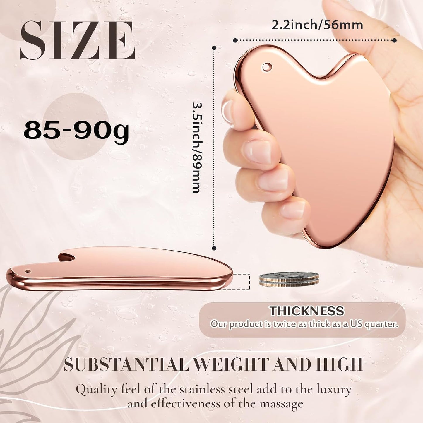 Nuanchu Stainless Steel Gua Sha Facial Tool, Metal Gua Sha for Lymphatic Drainage, Guasha Face Sculpting Double Chin Reduce with Pouch Self Care Gift(304 Stainless Steel,Silver)