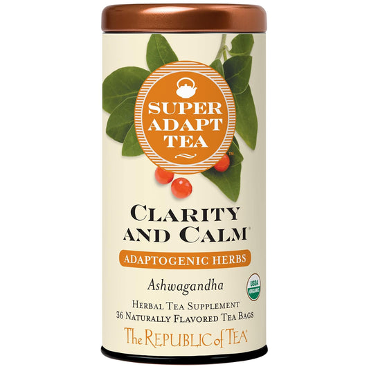 The Republic of Tea SuperAdapt Clarity and Calm Organic Herbal Tea, 36 Ct