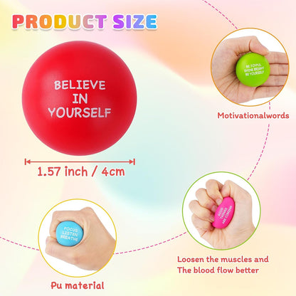 SHQDD Stress Balls for Adults, 8PCS Foam Stress Relief Toys for Kids & Adults, Bulk Squeeze Balls for Office Relief Employee Appreciation, Classroom Prizes, Student Gifts, Perfect Party Favors
