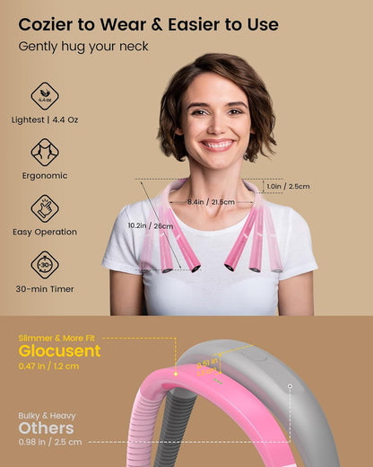 Glocusent Book Light, 3-Color & 6-Brightness Reading Light, Bendable Neck Light, 80-hr Lasting Rechargeable Book Light, Perfect Reading Lights for Books in Bed, Knitting, Repairing, Book Lovers Gifts