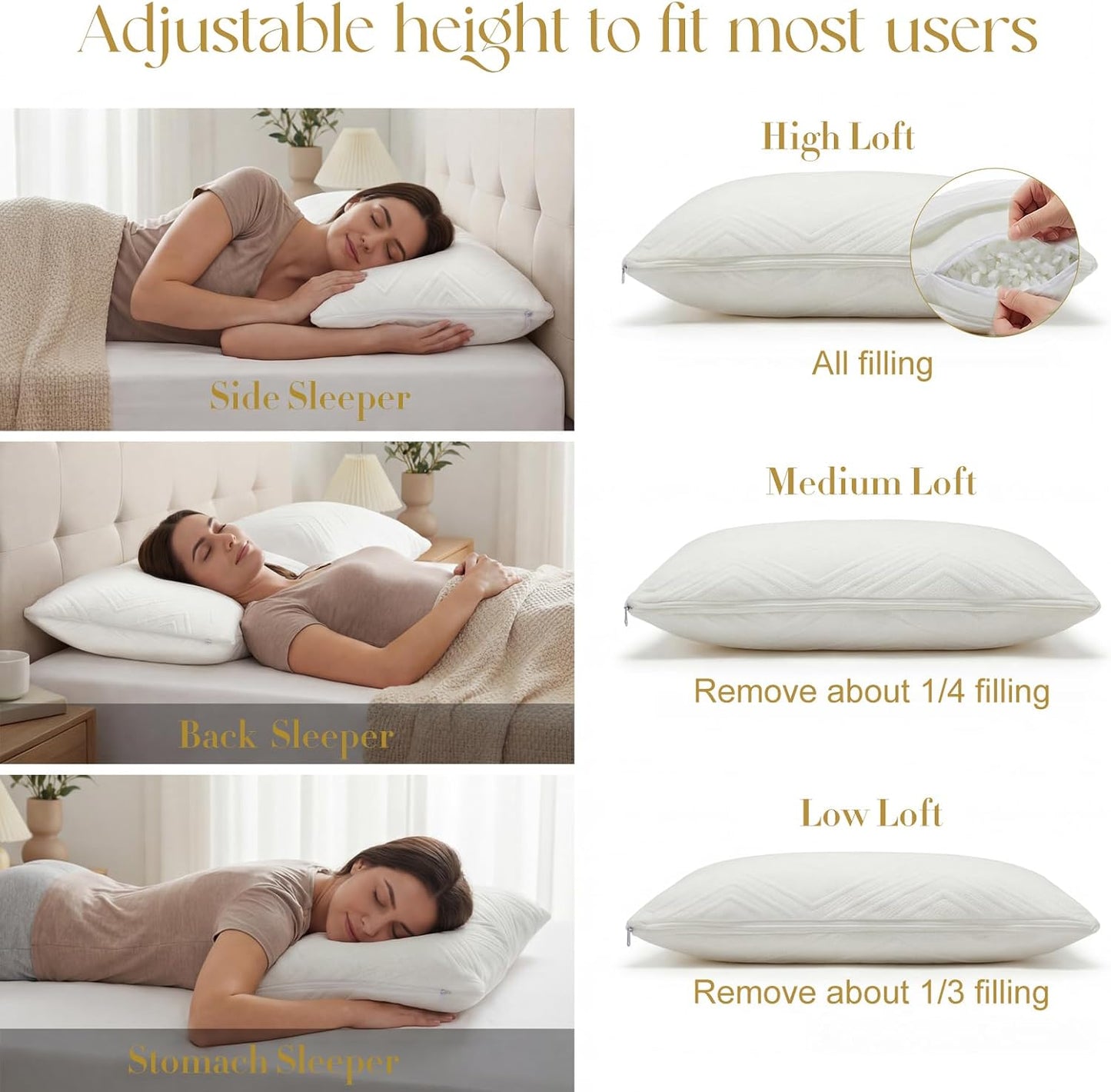 Cooling Bed Pillows for Sleeping Quee Size Set of 2, Shredded Memory Foam Pillows for Bed 2Pack, Adjustable Cool Pillow for Side, Back and Stomach Sleepers Neck Supportive-Queen Size