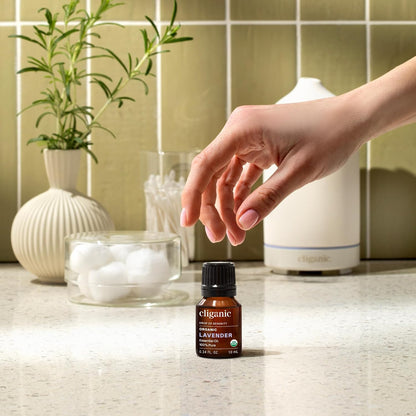 Cliganic Organic Lavender Essential Oil - 100% Pure Natural Undiluted, for Aromatherapy Diffuser | Non-GMO Verified - Colors A