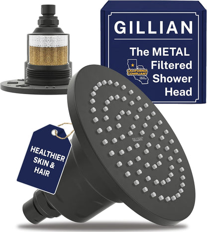 Gillian Metal Filtered Shower Head High Pressure, KDF-55 Removes Chlorine