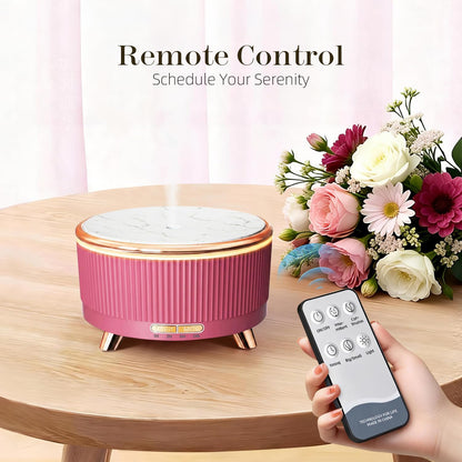 20-Hour Long-Lasting Aromatherapy, 500ML Large Essential Oil Diffuser: Ultrasonic Cool Mist Humidifier with Remote Control, 7 Color Lights, Timer, Auto-Off for Home/Bedroom/Yoga (White)