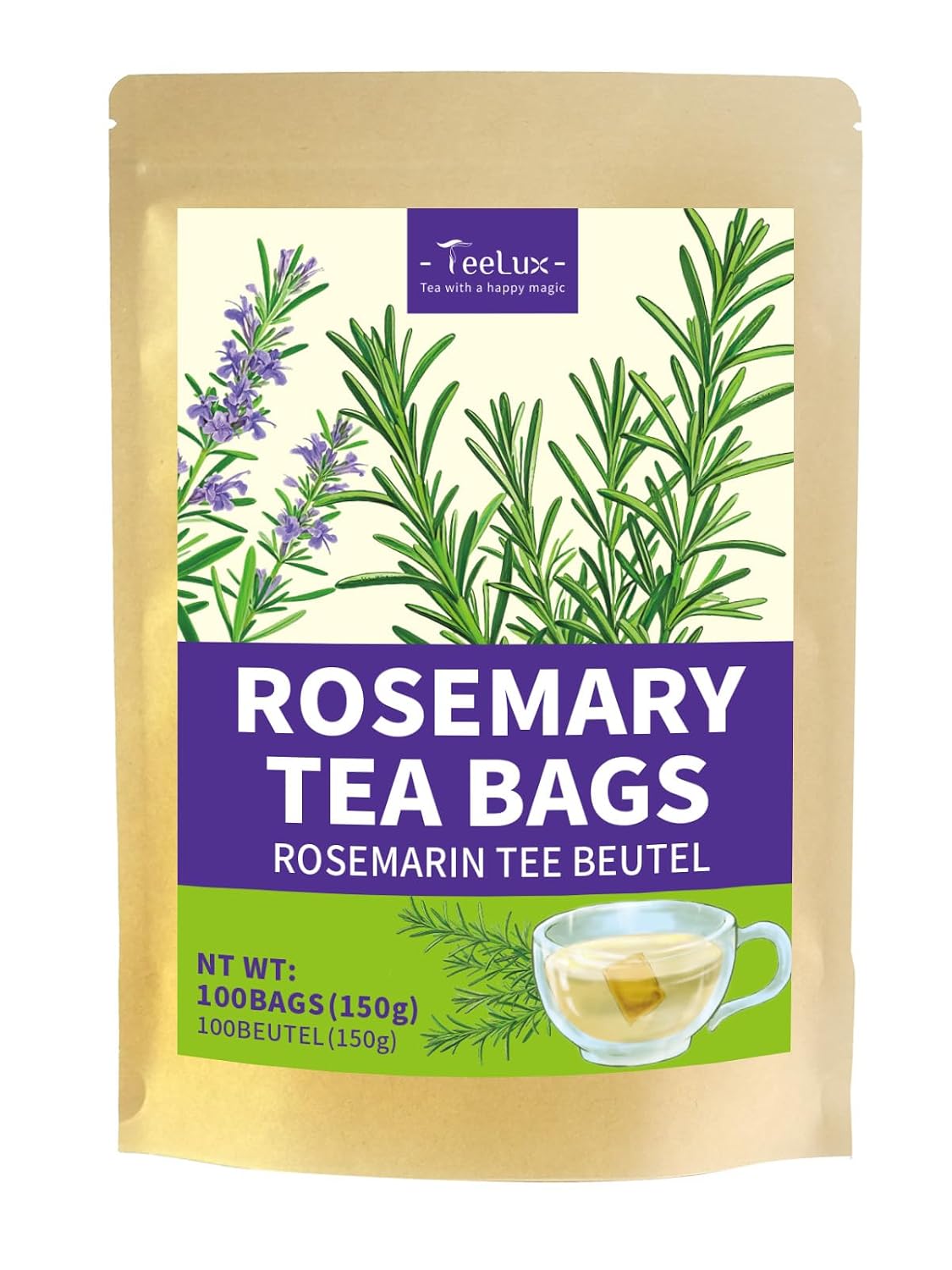 TeeLux Milk Thistle Tea Bags, Natural Milk Thistle Seed Tea, Mild & Mellow Taste, Caffeine Free, 100 Count