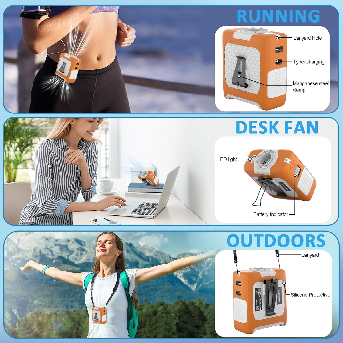 FANSYJKJ Portable Waist Fan Personal Fan
