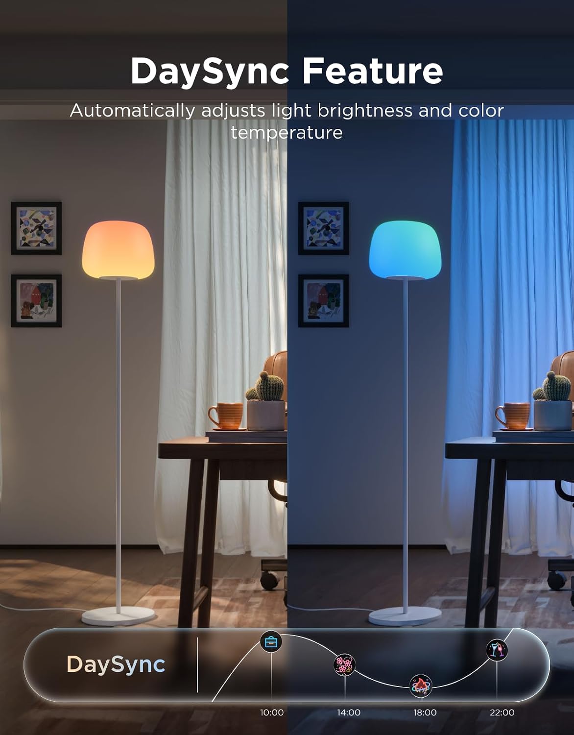 Govee Lantern Floor Lamp, Halo Gradient RGBIC Smart Corner Lamp for Bedroom