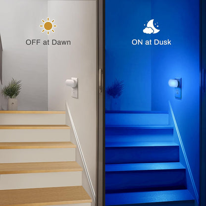 DORESshop Amber Night Light, Auto On/Off, 0-100 LM Adjustable Brightness, Dimmable Plug Into Wall Light Sensor Night Light for Kids Room, Bedroom, Stair Lights, Amber, 1W, 2 Pack