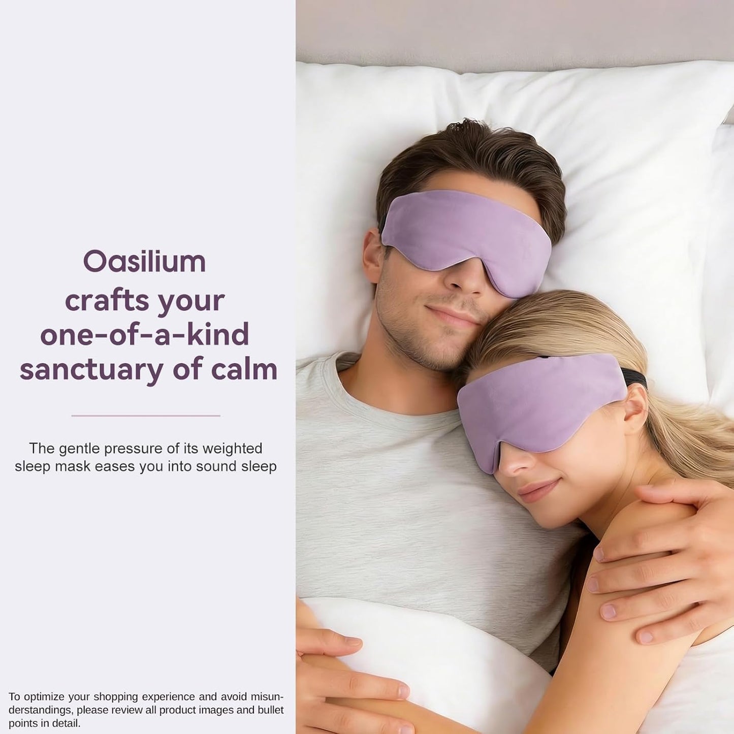Lyocell Weighted Sleep Eye Mask for Women Men, 5.3oz & 7oz, Cooling, Removable Washable Weighted Bag, Light Blocking Eye Cover, Soft Eye Shade for Travel Essentials, Office Naps, Gift,Purple