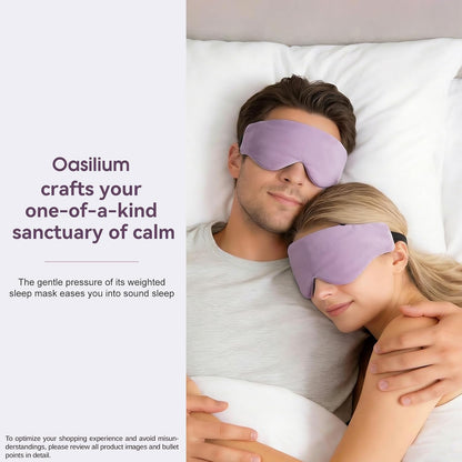 Lyocell Weighted Sleep Eye Mask for Women Men, 5.3oz & 7oz, Cooling, Removable Washable Weighted Bag, Light Blocking Eye Cover, Soft Eye Shade for Travel Essentials, Office Naps, Gift,Purple