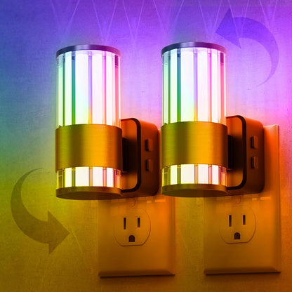 L LOHAS LED Night Light, Dimmable Night Lights Plug into Wall, Automatic Night Lights Plug in with Auto Light Sensor,Adjustable Brightness Amber LED Night Light, for Bedroom Hallway Home Decor