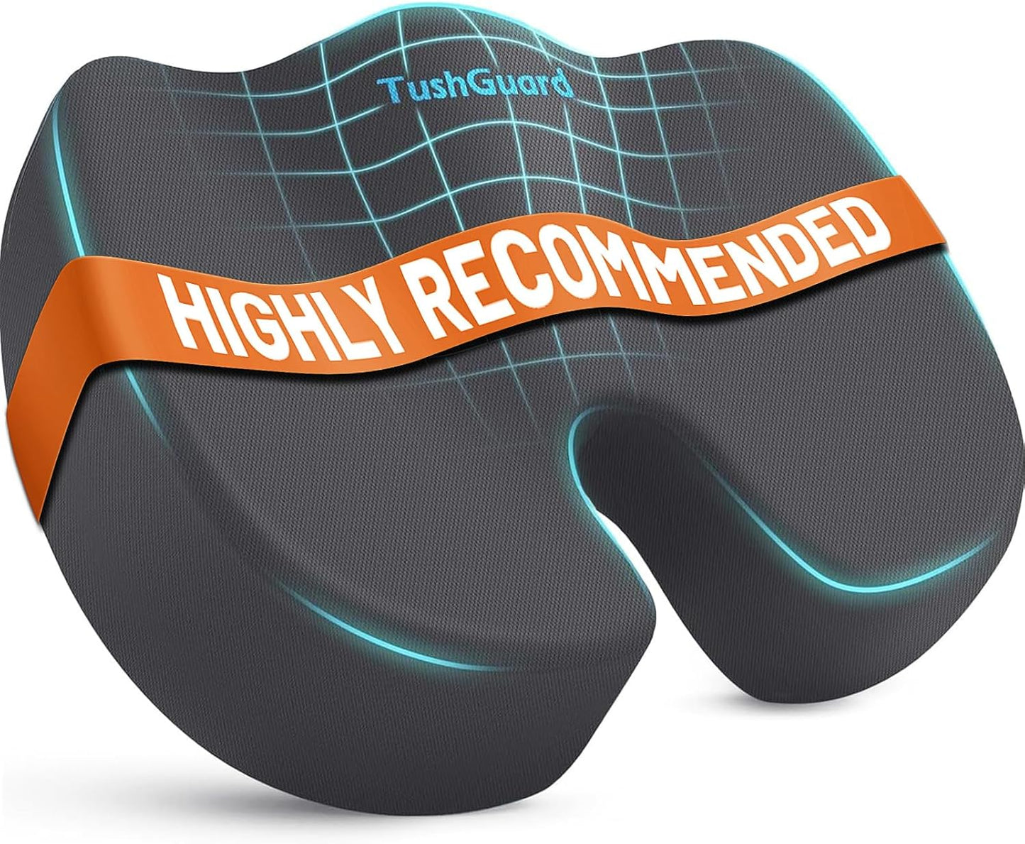 TushGuard Seat Cushion for Office Chair Memory Foam Non-Slip Cushion Back, Relief Chair Pad, Butt Pillow for Office Chair, Car, Computer Desk, Black