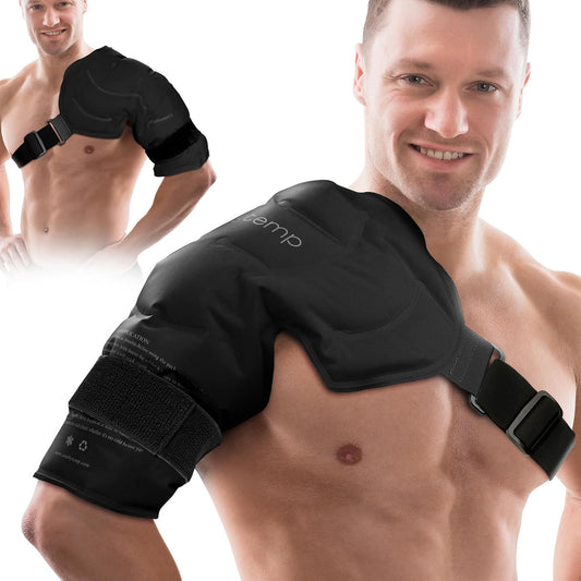 Comfytemp Shoulder Ice Pack Rotator Cuff Cold Therapy Wrap, FSA Eligible HSA, Gel Packs for Injuries Reusable Hot Cold Compress Shoulder Brace for Pain Relief, Men Women Recovery Item (Large/X-Large)