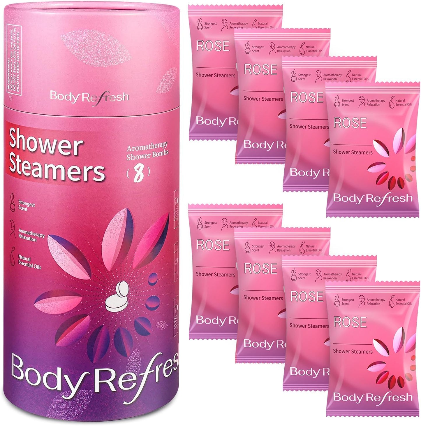 Shower Steamers Aromatherapy 8 Pack - Shower Bombs with Natural Essential Oils, Gifts for Women Mom Wife Men, Birthday Gifts for Women,Self Care, Relaxation, Home Spa, Travel Essentials