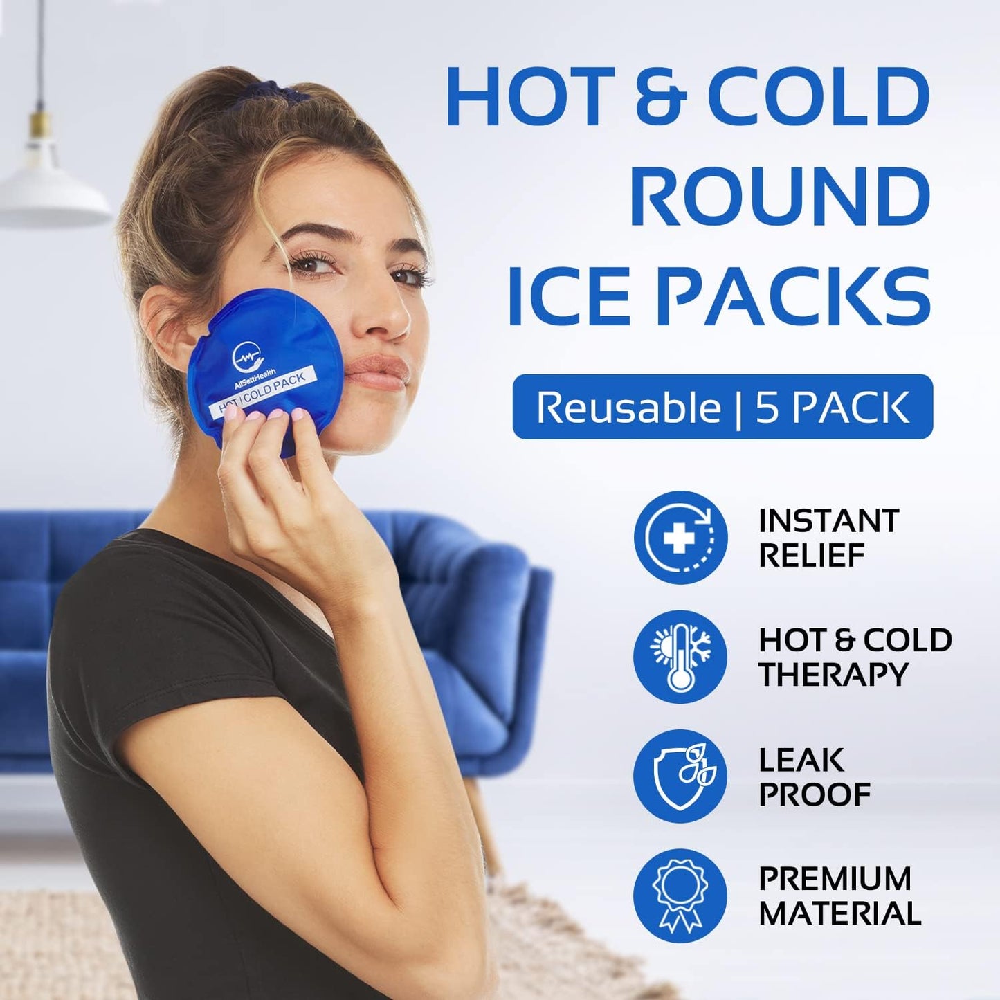 Reusable Hot and Cold Gel Ice Packs for Injuries - Gel Cold Packs for Injuries - Multiple Shapes and Sizes 7 Variety Pack
