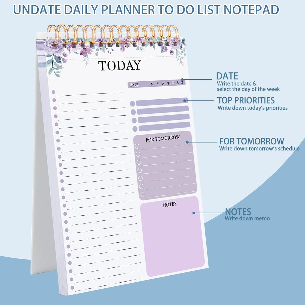 Thboxes 2 Pack To Do List Notepad, A5 Undated Daily Planner Task Checklist