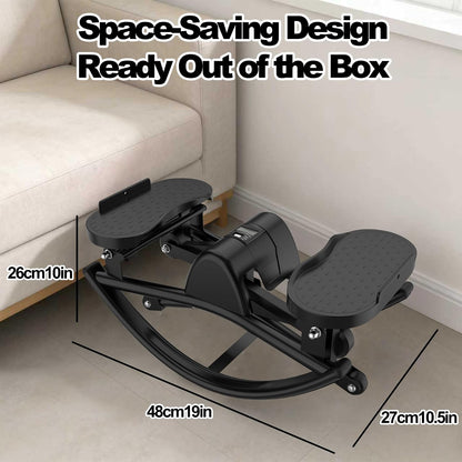 KINMAC Lateral Stepper for Exercise-Rocking Stepper Machine with Resistance Bands & Anti-Slip Mat and LCD Monitor, Professional Stair Stepper for Home Workout