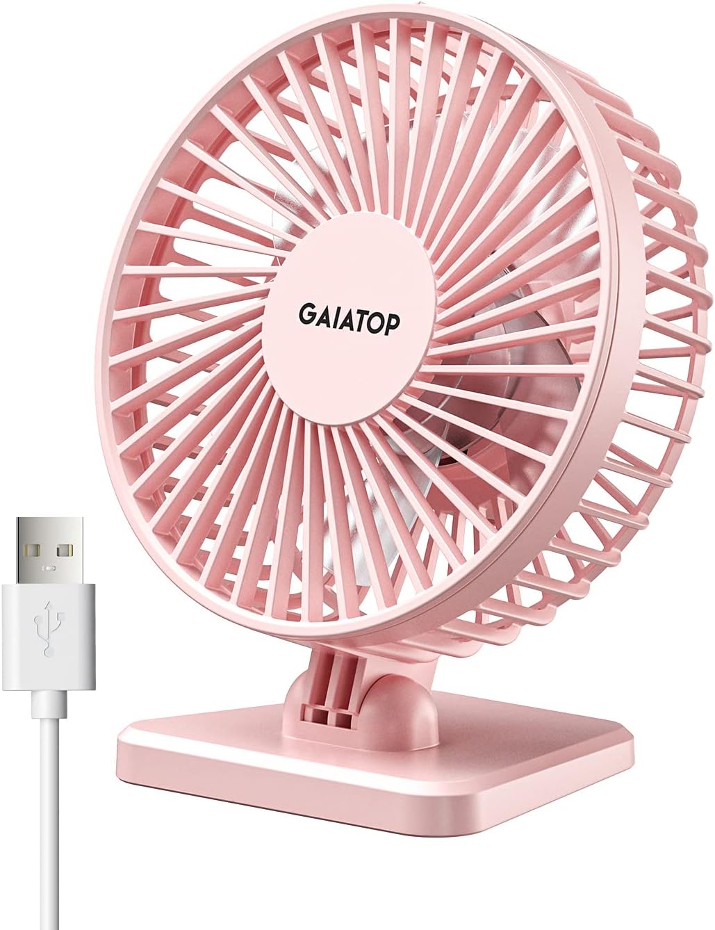 Gaiatop USB Desk Fan, Small But Powerful, Personal Portable Quiet 3 Speeds, Adjustable Mini Table Desktop fan for Cooling Home Office Car Summer Travel Gifts Blue