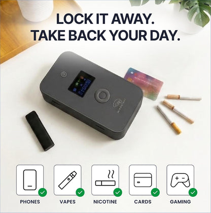 Mindsight Personal Timed Lock Box | Beat Everyday Temptations & Screen Time | 3 Commitment Modes | Fits 1 Phone with Standard Case | Charges While Locked | Out of Sight, Out of Mind