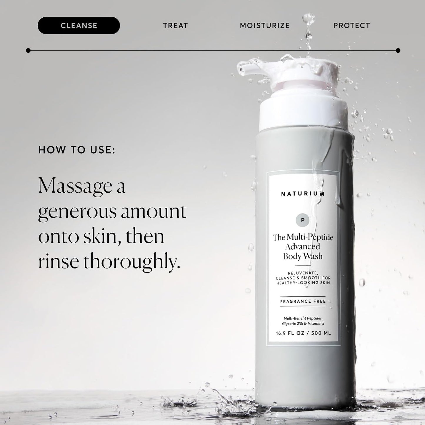 Naturium The Smoother Glycolic Acid Exfoliating Body Wash, Soft & Smoothing Cleanser, 16.9 oz